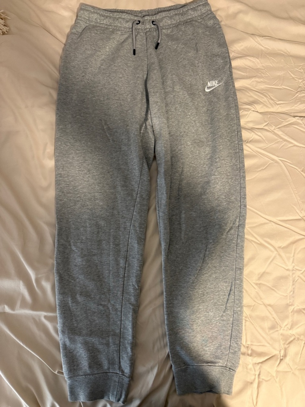 Nike Heather Gray Jogger Sweatpants with White Logo
